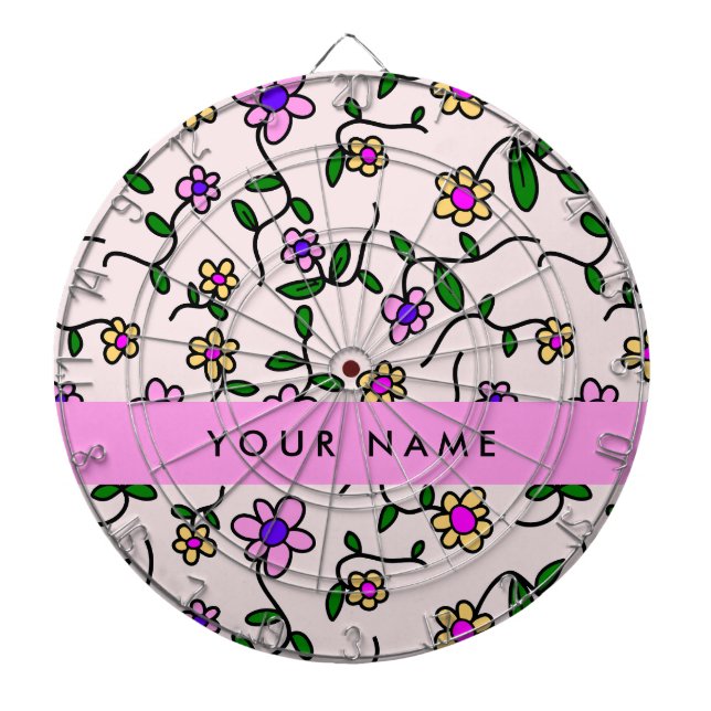 Färgblommor, Rosa, bakgrund, Rosa Darttavla (Framsidan)