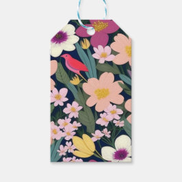 Färgblommor rosa underbar Gift-Märkre Presentetikett