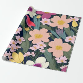 Färgblommor rosa underbar Gift-Märkre Presentpapper