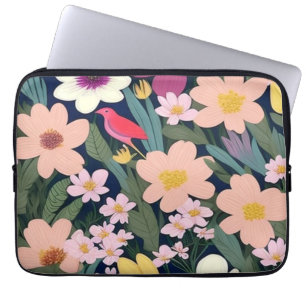 Färgblommor rosa underbar laptop fodral