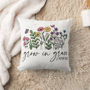 Färgblommor som växer i Grace-publicering Kudde