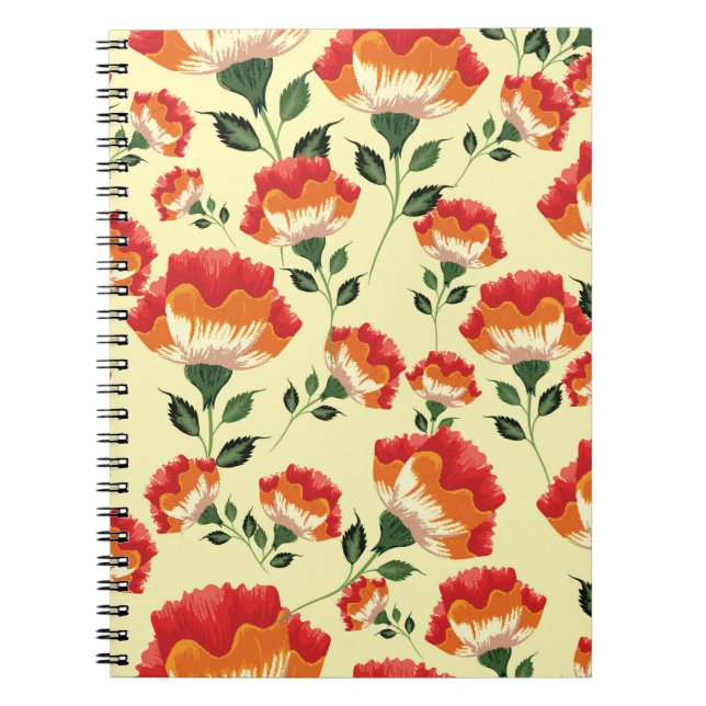 Färgblommor, sömlös mönster anteckningsbok (Framsidan)