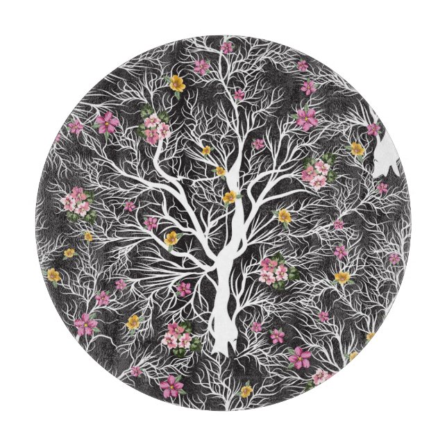 Färgblommor: Sömlösa Träd-svarta (Framsidan)