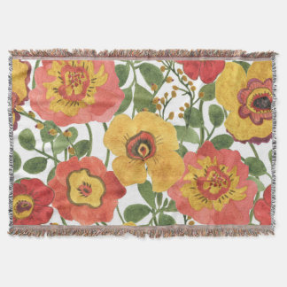 Färgblommor: sommarvattenfärgen mönster. filt