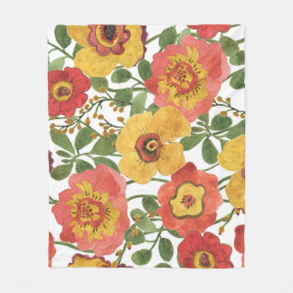 Färgblommor: sommarvattenfärgen mönster. fleecefilt