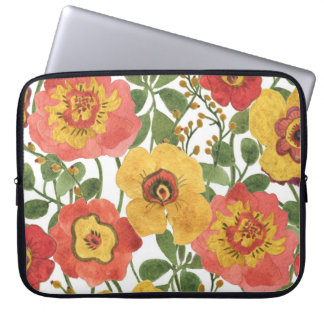 Färgblommor: sommarvattenfärgen mönster. laptop fodral