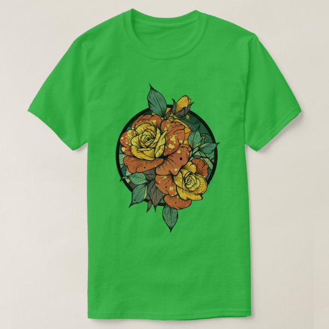 Färgblommor T Shirt (Design framsida)