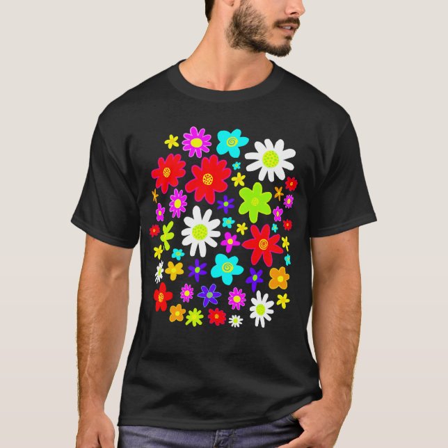 Färgblommor Tee Shirt (Framsida)