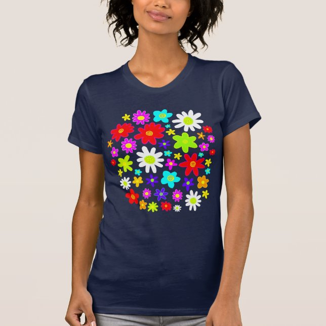Färgblommor Tee Shirt (Framsida)