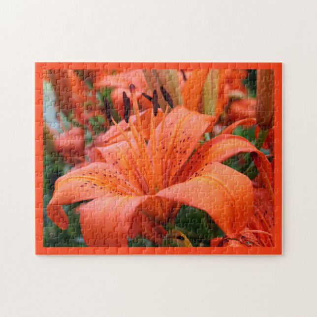 [Färgblommor] Tiger Lily Pussel (Horisontell)
