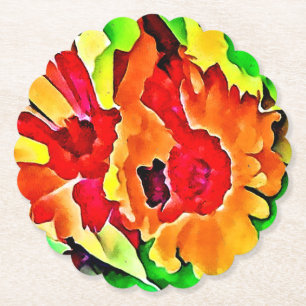 Färgblommor Underlägg Papper