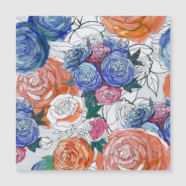 Färgblommor: Vibrant sjölöst Mönster (Framsida)