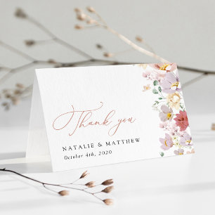 Färgblommor, Wildblommor, Boho, Bröllop Tack Kort