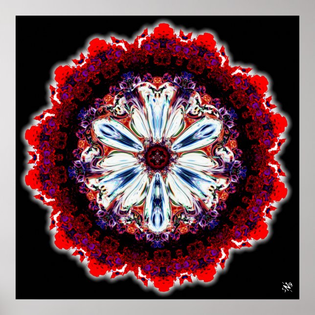 Färgblomning (färgfull mönster) poster (Framsidan)