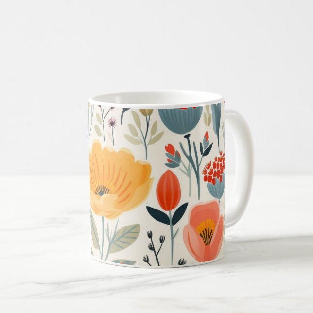 Färgblomskonst Kaffemugg (Framsida höger)