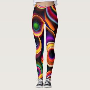 Färgblyad halvcirkel Regbow Mönster Leggings
