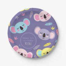 Färgblyande Koala Mönster 5 Barns födelsedag