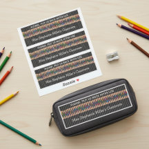 Färgblyertsetiketter för lärare Set om 3