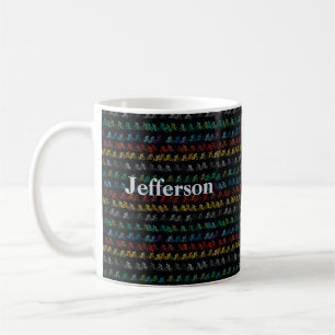 Färgblykel Mönster på svart Kaffemugg