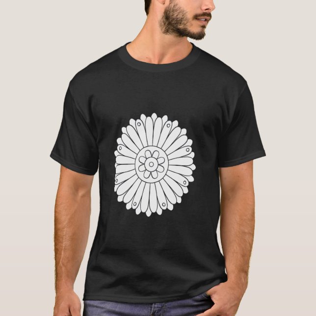 Färgbok Blomma T Shirt (Framsida)