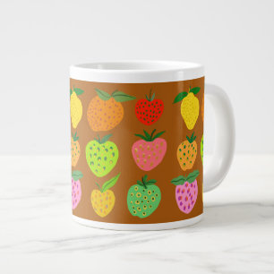 Färgbringande fruktigt mönster-kaffe, jättekaffe m jumbo mugg