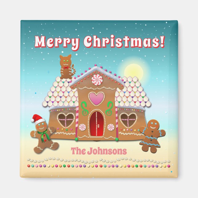 Färgbröd med en katt på Tak Magnet (Framsidan)