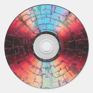 Färgbryt CD-skivdesign Runt Klistermärke