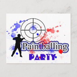 Färgbrytare av Party Red och Blue Paint Spot Inbjudningar