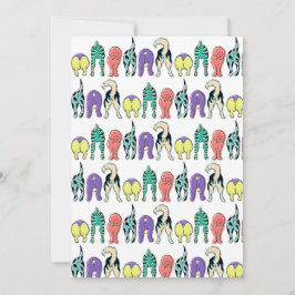 Färgbrytare Hund Butts Mönster Julkort