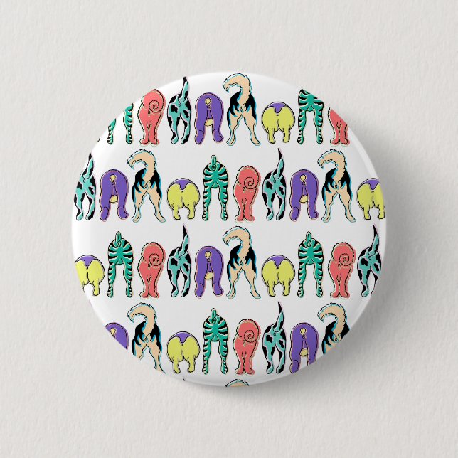 Färgbrytare Hund Butts Mönster Knapp (Framsida)