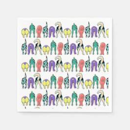 Färgbrytare Hund Butts Mönster Pappersservett