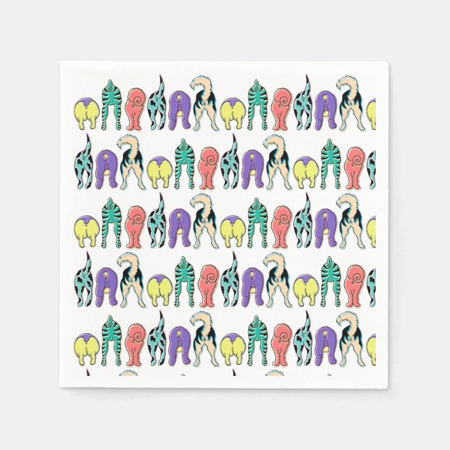 Färgbrytare Hund Butts Mönster Pappersservett (Framsidan)