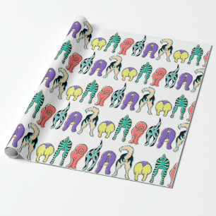 Färgbrytare Hund Butts Mönster Presentpapper