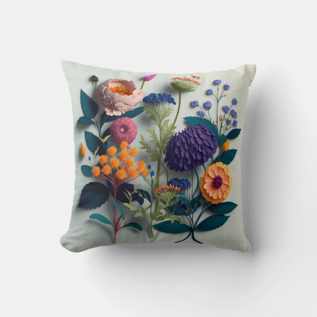 Färgbrytare Pappra blommor Kudde (Framsida)