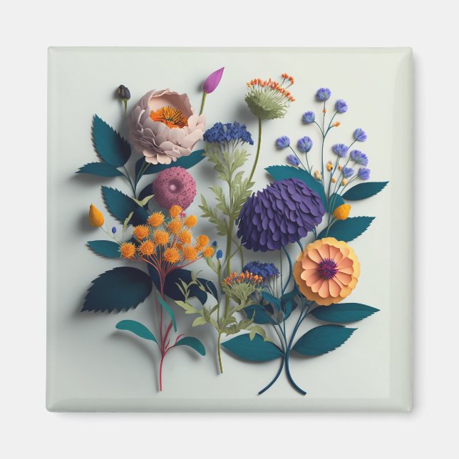 Färgbrytare Pappra blommor Magnet (Framsidan)