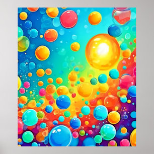 Färgbubblor Flytande konst Poster
