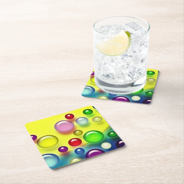 Färgbubblor Underlägg Papper Kvadrat (Insitu)