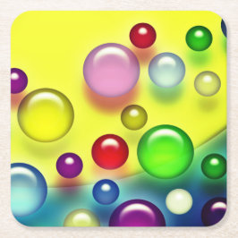 Färgbubblor Underlägg Papper Kvadrat