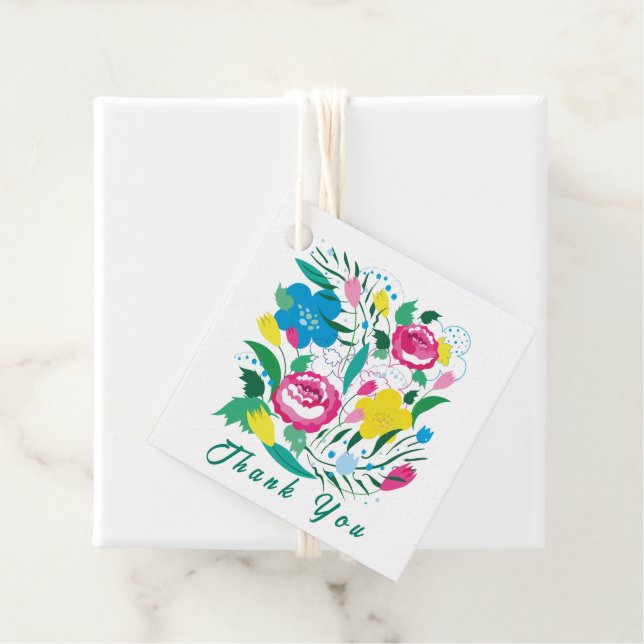 Färgbukett. Gåvor Etiketter (På plats)