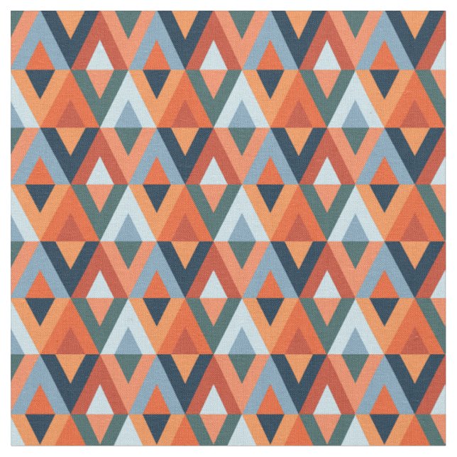 Färgbussar och trianglar mönster tyg (Närbild)