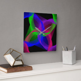 Färgcirkelformad Geometrisk väggsluss för blandnin Fyrkantig Klocka