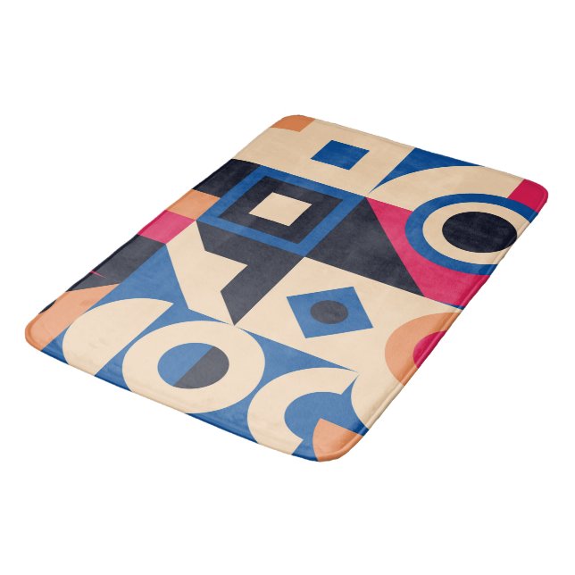 Färgcirkelgeometri mönster badrumsmatta (Vinklad)