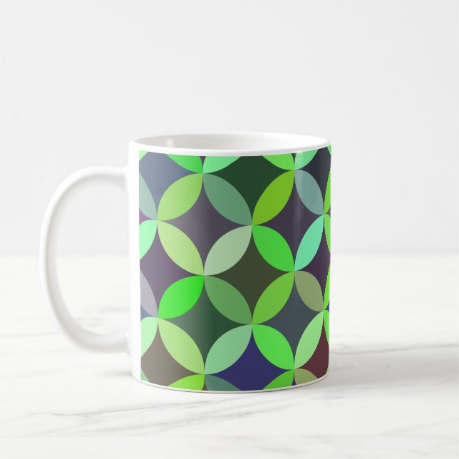Färgcirkelstjärna Quilt Mönster Kaffemugg (Vänster)