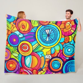 Färgcirklar Abstrakt Art Fleecefilt