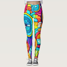 Färgcirklar Abstrakt Art Leggings