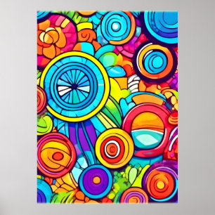 Färgcirklar Abstrakt Art Poster