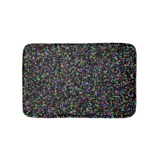 Färgcirklar bubblor på svart unika mönster badrumsmatta