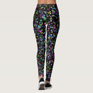 Färgcirklar bubblor på svart unika mönster leggings