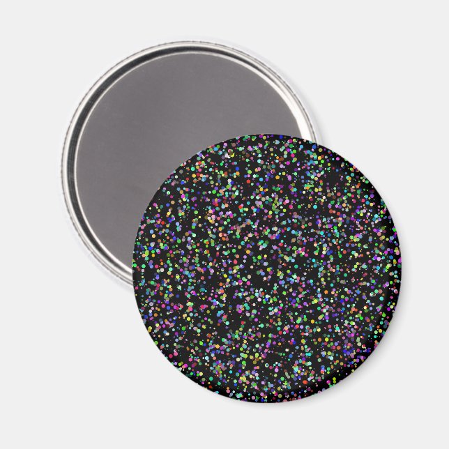 Färgcirklar bubblor på svart unika mönster magnet (Front/Back)