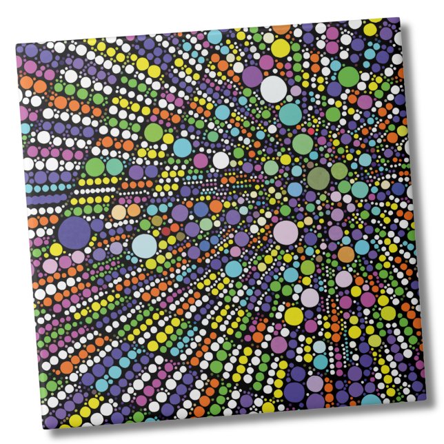 Färgcirklar Geometriska punkter Kakelplatta (Abstract Colorful Geometric Modern Circles Pattern ceramic tile)